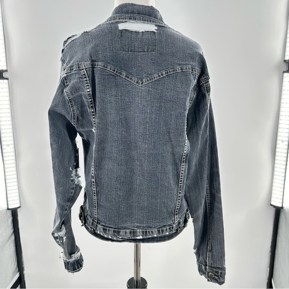 Polo womens jean jacket size M distressed denim Ralph Lauren - Picture 7 of 12